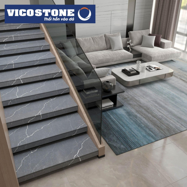Đá là chất liệu ốp cầu thang phù hợp với nhiều mục đích sử dụng và bảo trì khác nhau nên thường được các gia chủ lựa chọn