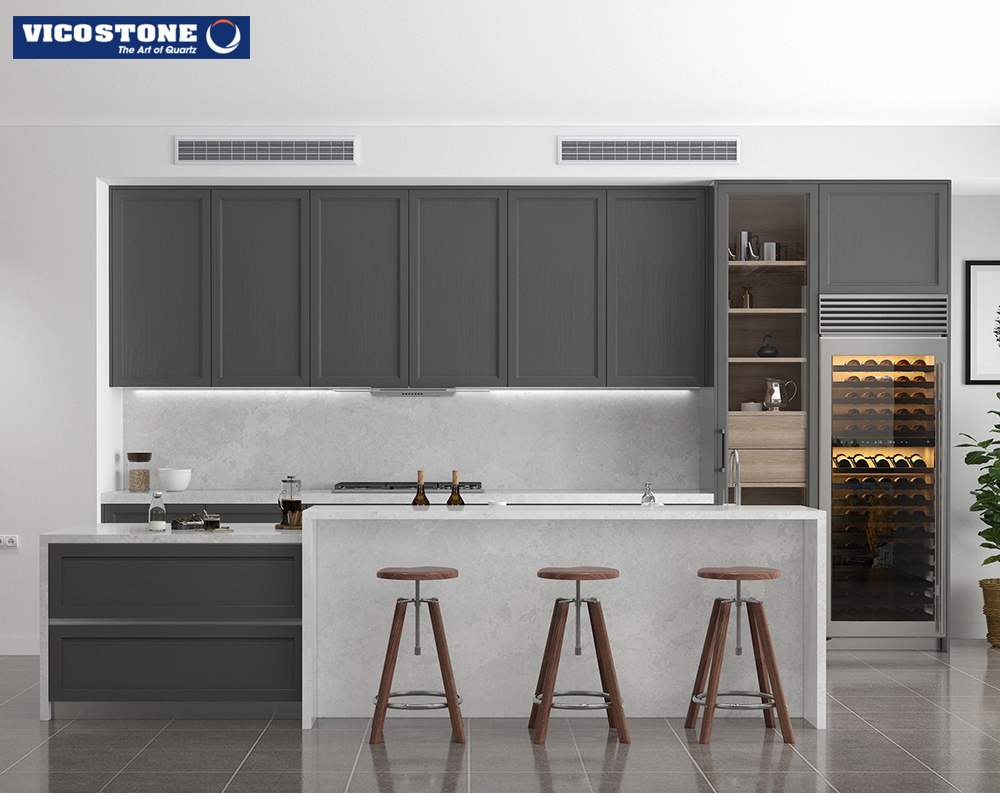 Đá VICOSTONE Olympus White được những căn hộ chung cư theo phong cách hiện đại, thanh lịch yêu thích 