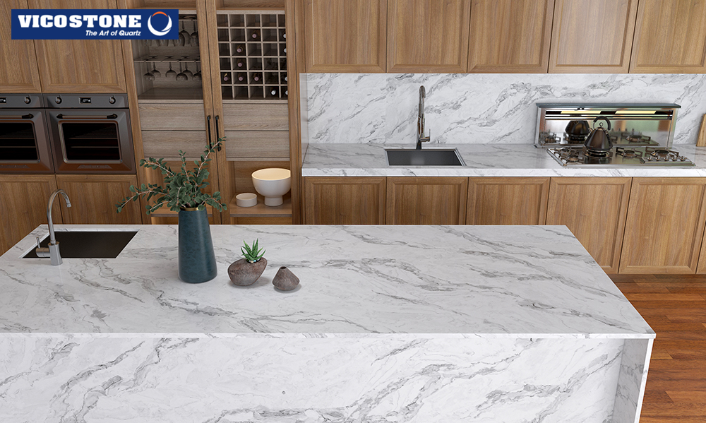 Đường vân xám nổi bật của mẫu đá VICOSTONE Amarcord