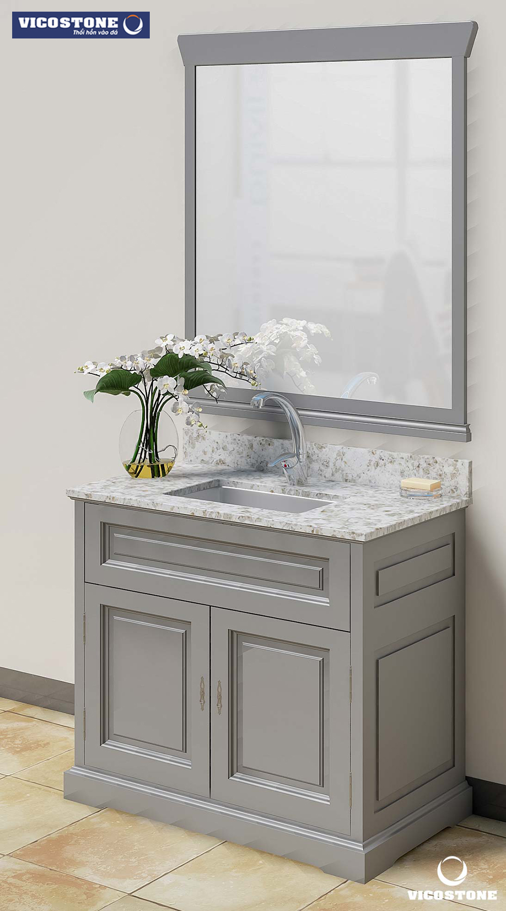 Đá VICOSTONE Serra BQ9418 gây ấn tượng mạnh với những họa tiết tự nhiên