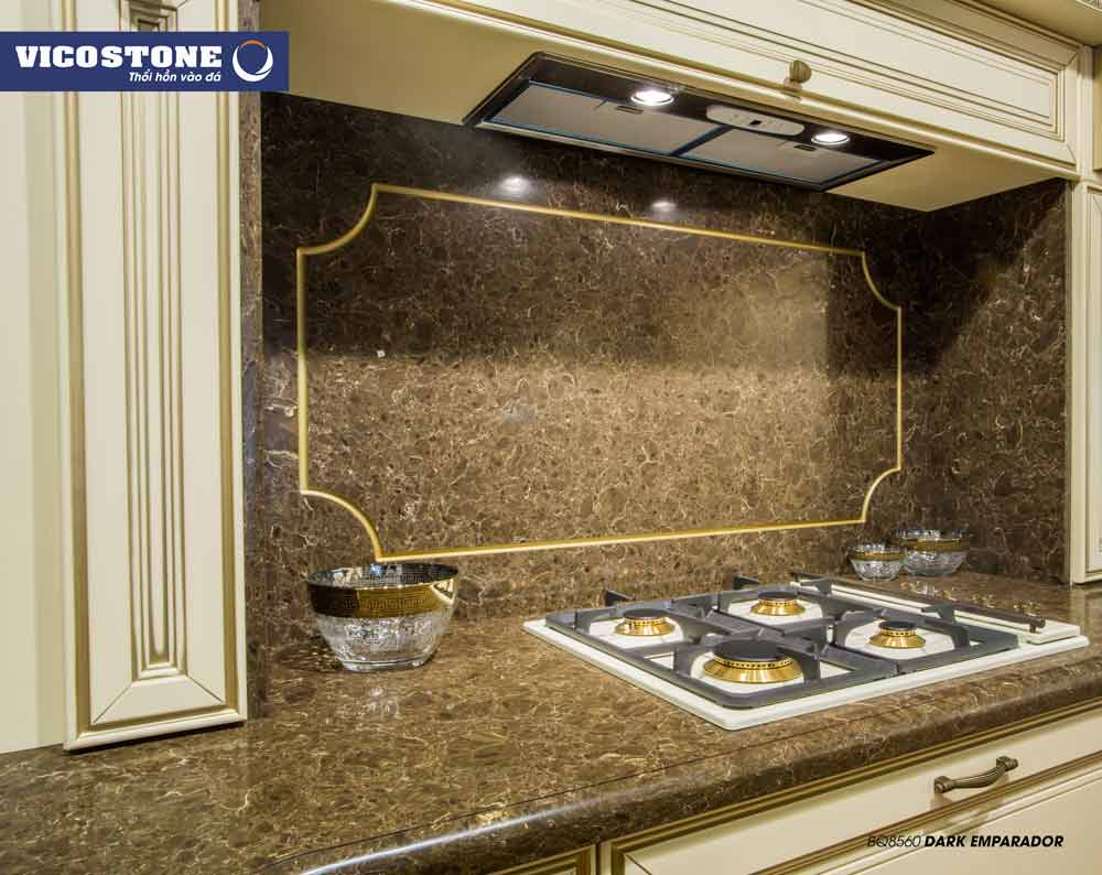 Mẫu đá bàn bếp màu vàng cổ điển DARK EMPARADOR BQ8560