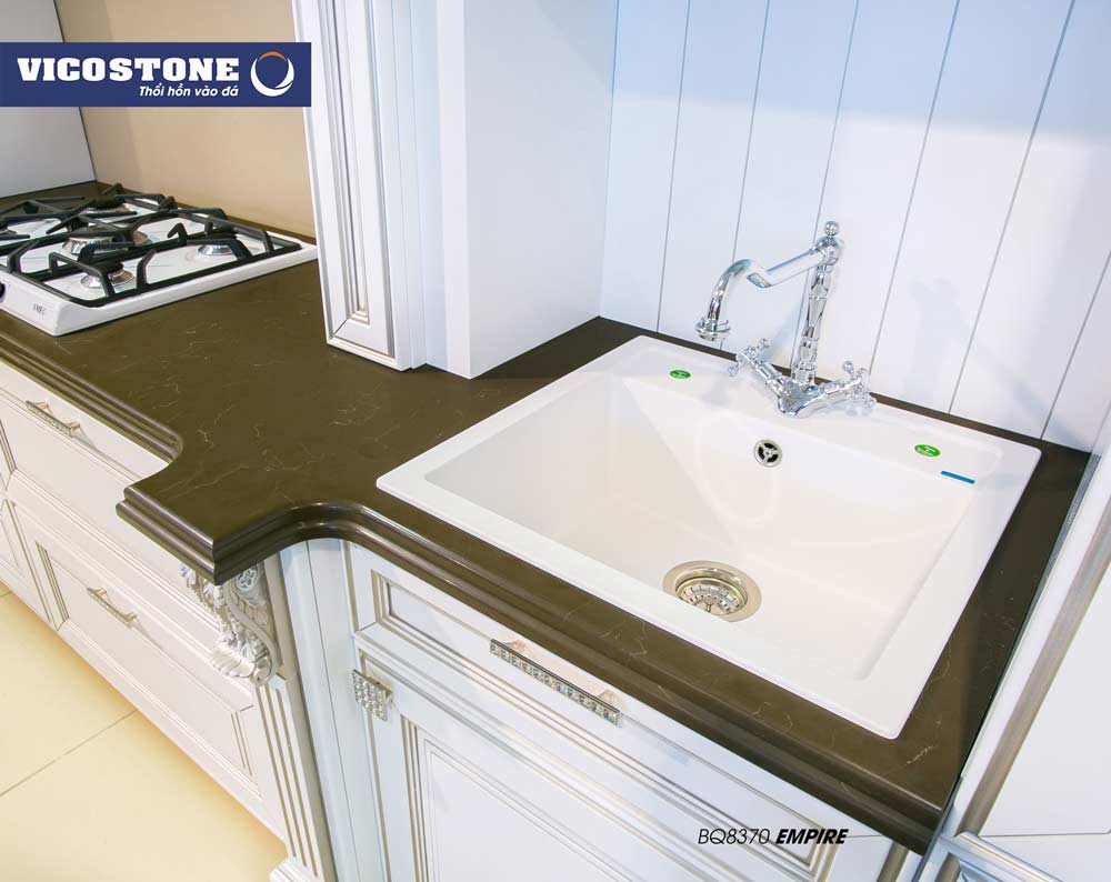Mẫu đá thạch anh nhân tạo làm chậu rửa VENATINO BQ8660